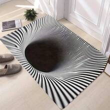 1pc Door Mat 3D Effect Optical Illusion Doormat - 2D Black Hole Funny Door Mat - Machine Washable Door Rug, Rubber Anti-Slip Carpet - Perfect For Front Door Entrance Bedroom Hall Dining Bathroom, Office Farmhouse Home Decor - A - View 6