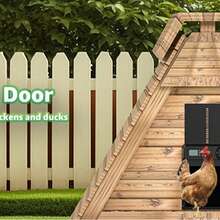 1pc Automatic Coop Door, Waterproof Coop Door, Battery Operated, Automatic Light Sensitive Coop Door Opener With Sensor, Electric Coop Door With Anti-Trap Design, Automatic Opening And Closing Coop Accessories For Safe Chicken Farms