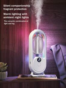 Ambientador eléctrico pequeño para baño de 40ml con carga USB, desodorizante eléctrico para interiores, difusor de aromaterapia para el hogar con luz nocturna de color y 5 modos de rociado intermitente, adecuado para uso diario en el hogar/oficina/hotel/coche y otras escenas interiores