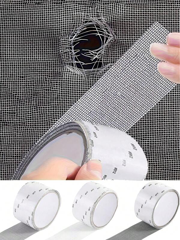 1 Rolle Moskito-Schutzgitter Reparaturband, wasserfestes selbstklebendes Pflaster für Wohnheim-Bildschirme und Vorhänge, starke Verbindung Glasfaser-Reparaturband für Bildschirmrisse, 2m Rolle für Fenster- und Türbildschirm-Reparatur