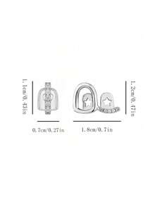 1 Bộ phụ kiện Hiphop lấp lánh sọc vàng và bạc cho nam, thích hợp cho hộp đêm, Halloween, Giáng sinh và mặc hàng ngày, dành cho cả nam và nữ - Nhiều màu - Xem 5