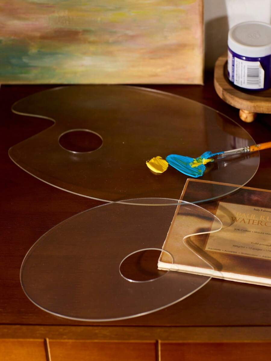 Cirelle 1 件/2 件透明亚克力调色板，适用于水彩画、油画、美甲和化妆，适合返校季