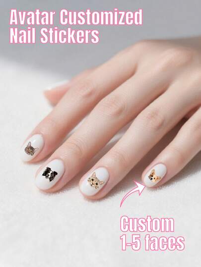 Pegatinas de uñas personalizadas con 1-5 caras, pegatinas de uñas personalizadas para arte de uñas, pegatinas de uñas personalizables para mujeres, pegatinas de uñas personalizables para niños, pegatinas de uñas de verano, calcomanías de uñas personalizables con fotos y dibujos, pegatinas de caras, regalos de cumpleaños, regalos de boda, papel de arte de uñas DIY, animales, familia, amigos, parejas, suministros de uñas únicos