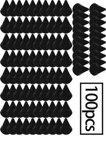 5pcs/10pcs/12pcs/20pcs/30pcs/50pcs/100pcs Mini Triangle Flocked Double-Sided Makeup Sponges, Suitable For Setting Makeup, Soft & Fluffy Texture, Applicable For Face & Body Powder Puff, Mixed Makeup Beauty Tools Set - Hitam - View 12