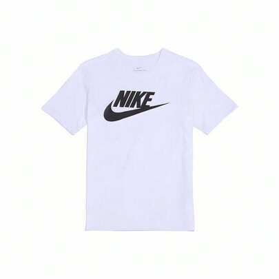  Nike Sportswear Classic Logo Print Crew Neck Retro American Style Short Sleeve T-Shirt, Men, White