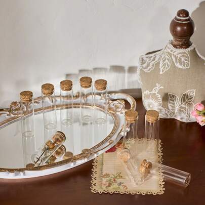 Cirelle 20pcs 30ml Glass Tubes With Cork Stoppers, Transparent Bottles For Christmas Decoration, Crafts, Gifts, Wish Jars, DIY, Party Favors