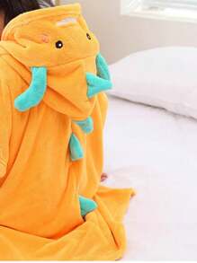 1 Pc Dinosaur Design Bath Towel For Children, Baby Kids Cloak Towel With Cape, Boys And Girls' Absorbent Bathrobe, Swimming Beach Hooded Towel,Best Gift For Children's Day