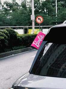 Barbie Stylish Pink Barbie Logo Flexible Car Trim Decor, Barbie Iconic Logo Decor,Easy Install & Remove Auto Ornament, Cute Car Exterior Accessory For Women,Weatherproof & Removeable,Instant Personalization