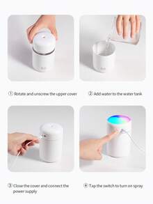 DOVVEE Mini Apple-Style Humidifier, Home Office Air Purifier, Essential Oil Diffuser Humidifier With LED Light - Hồng - Xem 8