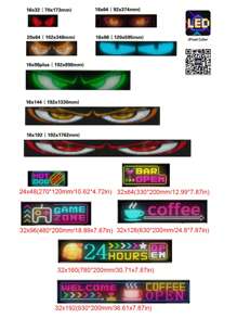Wisciton Pannello di display flessibile a LED RGB Matrix per camion, con animazione programmabile, controllo tramite app Bluetooth, ideale per creazione di insegne luminose scorrevoli