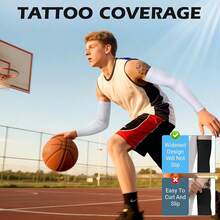 Arm Sleeves For Men Women: UV Sun Protection Sleeves To Cover Arms Cooling Compression Arm Sleeve Sports - Black - View 5