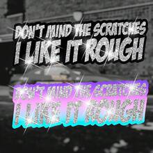 别介意划痕闪光贴纸 - 可重复使用的自粘卡通设计不对称形状贴纸，适用于汽车、卡车、摩托车、笔记本电脑，无残留贴纸，鲜艳的文字图案，无残留贴纸 - 均碼 - 查看 3