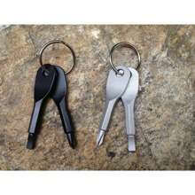 Outdoor Edc Portable Multifunctional Tool Stainless Steel Keychain Screwdriver Flathead Head Keyring Key Chain