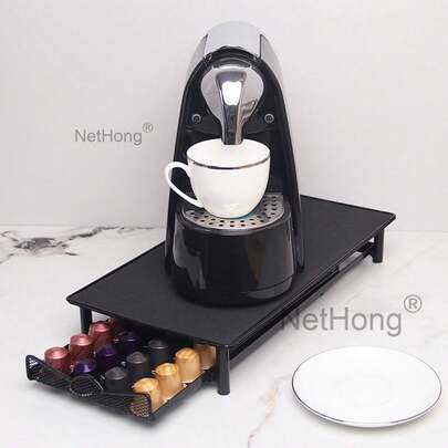 NetHong Stainless Steel Metal Holder Iron DoIce Gusto Tassimo Coffee Capsules Organizer Coffee Pod Holder Storage Drawer Capsual Rack Coffeeware Accessories