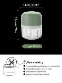 婴儿辅食机，迷你电动蒜蓉机 | 250ML无线蔬菜研磨机和洋葱捣碎机 | 紧凑型食品加工机，适用于生姜、辣椒、水果和肉类，儿童辅食切碎机，辅助食物切碎机