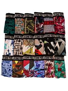 Kit With 10 ONE FOR ALL Men's Boxer Briefs – Soft Microfiber, 100% Cotton Lining, Solid Colors, Comfort And Style For Everyday Life - Multicolor - View 1