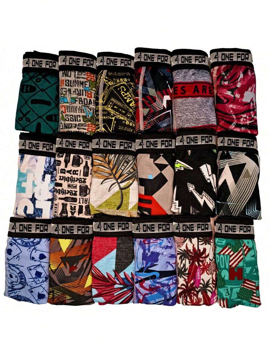 Kit With 10 ONE FOR ALL Men's Boxer Briefs – Soft Microfiber, 100% Cotton Lining, Solid Colors, Comfort And Style For Everyday Life - Multicolor - View 1