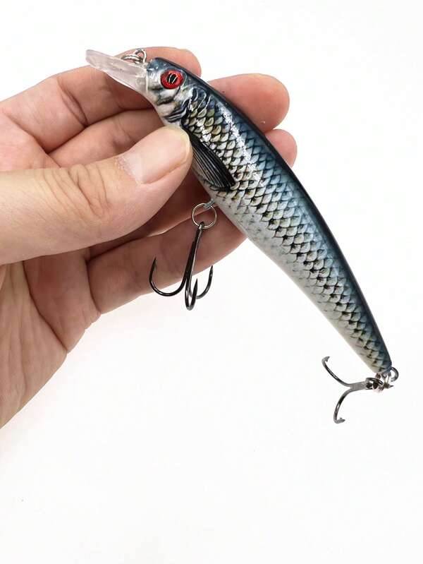 1pc 11cm 13.4g Minow Lure, Realistic Artificial Fishing Lure Bait For Sea Fishing And Long Distance Casting, Suitable For Crappie, Redtail & Black Fish
