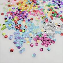 10,000+ Pcs 5mm Rainbow Round Loose Sequins | Mixed Color Embroidery Sequins With Holes | Ideal For Sewing, Slime, Wedding, Christmas DIY Crafts And Sequin Decorations - Multicolor - View 4