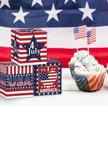 12 Pieces Patriotic Candy Boxes 4th Of July American Flag Printed Candy Box Independence Day Gift Boxes For Memorial Day Party Decorations - Multicolor - View 4
