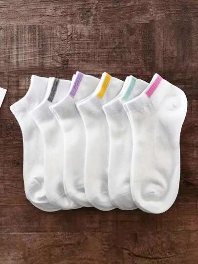 6 pares de calcetines tobilleros deportivos para niños, calcetines cortos ligeros y suaves de un solo color para primavera y verano