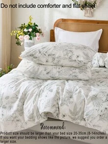 Bộ ga trải giường 3 món họa tiết hoa xanh (1 ga trải giường + 2 vỏ gối, không kèm ruột chăn), thiết kế đơn giản, mềm mại và thân thiện với da, phù hợp cho phòng ngủ chính, phòng khách, mọi mùa, món quà tuyệt vời dành cho phụ nữ. - Nhiều màu - Xem 9