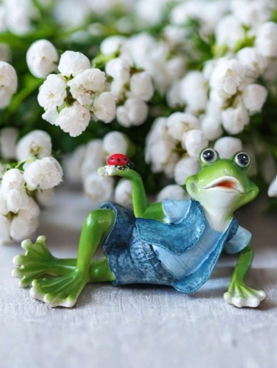 1 kreative Heim Frosch Ornament Tier Harz Handwerk Cartoon Wohnzimmer Schreibtisch Dekoration Garten Skulptur & Statue Hof Statue