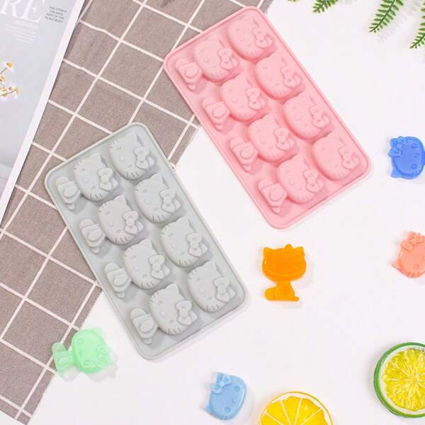 Sanrio 1pc 8-Cavity Cute Cat Cartoon Plaster Mold Doll Crystal Resin Crafting DIY Resin Mold