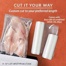 Vacuum Sealer Bags, Set Of 2 11"X50'  Rolls, Vac Seal For Sous Vide & Meal Prep, Commercial Grade Food Vac Bags - 11"x50'(2-rolL) - View 8