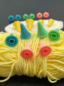 16 Stücke bunte Silikonkappen zum Schutz vor Maschen, Maschenvernichter für Stricknadeln, Nadeln- und Garnhalter, Häkelzubehör für Strickutensilien