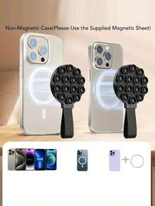 新款便携式强磁硅胶吸盘手机支架，用于观看视频，壁挂式可拆卸手机支架，兼容 、Android 手机，生日礼物，家人、朋友手机支架，手机配件 - 彩色 - 查看 6