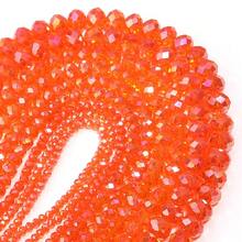 1 pieza Abalorio de cristal naranja facetado AB color abacus de tamaños surtidos 3/4/6/8/10mm, colorido y versátil bola de abalorios de colores para hacer joyas hechas a mano, collares, pulseras, llaveros y otros accesorios decorativos - naranja - Ver 5