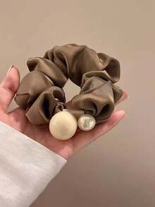 1/3 极简珍珠发圈，优雅缎面多功能马尾辫发饰，发圈头饰