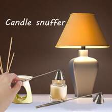 1PC Black/Brass Candle Snuffer, Stainless Steel Candle Tools Accessories Candle Buffer Wax, Candle Extinguisher With Handle Candlestick Candle Wicks Flame For Candle Lovers, Gift, Everyday Use, Putting Out Extinguish Candle Wicks Flame Safely Sweet Water Decor Black Candle Snuffer