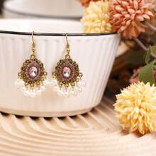 1 paire de boucles d'oreilles clochettes à imprimé floral à la mode, idéales pour un usage quotidien, des cadeaux ou des fêtes