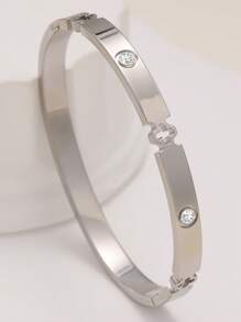 Stainless Steel Zirconia Bracelet Set, Fashionable & Luxurious Cubic Zirconia Bracelet Suitable For Daily Wear, Jewelry