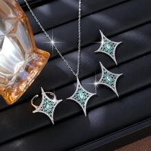 1 Set Small-Brand Minimalist Design Jewelry Set - Necklace & Earrings, Suitable For Everyday Commuting Wear