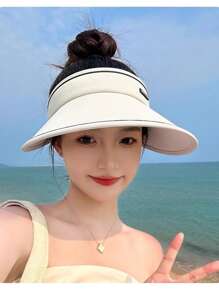 1/3/5 Summer Girls Outdoor White Sunscreen Hat, Sun Hat, Large Brim, Multi-Directional Shielding Of Ultraviolet Rays, Foldable, Not Afraid Of The Sun, Care For Every Inch Of Skin, Suitable For Summer Outdoor Travel, Parties, Etc.