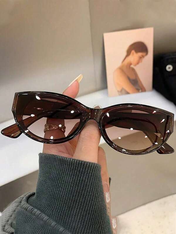 1 buc. Ochelari de soare cu ramă mică, ovală, clasică, casual, la modă europeană și americană, estetică elegantă, potriviți pentru ochelari de soare la modă pentru femei, purtați în diferite sezoane, stil preppy, pentru întoarcerea la școală, formă pătrată