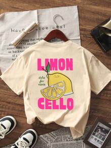 Camiseta de manga corta con estampado gráfico para niñas preadolescentes, ropa para estudiantes y niños pequeños, blusa de verano para niñas preparándose para jugar