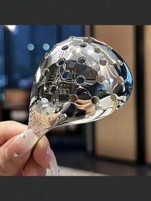 2件套不锈钢汤勺和滤网套装，锤纹长柄火锅勺，家用 - 銀色 - 查看 7