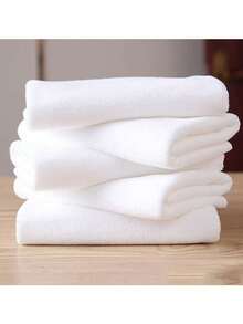 5pcs Simple White Face Towel, Hotel Lint-Free Towel For Bathroom, Soft Absorbent Face Towel, Bathroom Supplies(9.8*9.8in, 9.8*19.6in, 11.8*27.5in, ) Home Bathroom Decor Fall Decor Back To School For Beauty Salon Home Bathroom - Multicolor - View 3