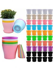 Macetas pequeñas, macetas de boca abierta, macetas mini coloridas para jardinería - Multicolor - Ver 8