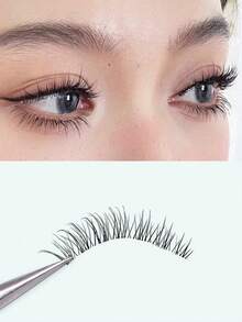 5pairs Natural-Looking Transparent Stem Mink-Like Soft & Comfortable Lovely False Eyelashes Strip Lashes, Lashes, Eyelashes, Fake Lashes - Feather Lashes - View 2