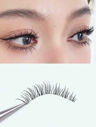 5pairs Natural-Looking Transparent Stem Mink-Like Soft & Comfortable Lovely False Eyelashes Strip Lashes, Lashes, Eyelashes, Fake Lashes