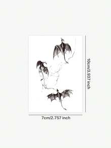 1pc Men's Temporary Tattoo, Mysterious Western Dragon & Lightning Design, Gothic Style Suitable For Arm, Lasts 7-14 Days, Water & Sweat Resistant - Black - View 3