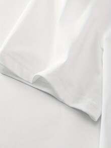 OBM Herren Marineblau Geometrisches Druck Lockerer Sitz-Shirt - Lässiges Kurzarm Rundhals Oberteil mit goldenem abstraktem Design, Ganzjahres Vielseitigkeitsshirt für Freizeitkleidung, Vielseitige Kleidung| Abstraktes Design Hemd| Deutliche goldene Akzente - Weiss - Übersicht 4