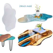 1 pièce Grand moule en silicone résine asymétrique de 24 pouces, moule en silicone pour coulage de résine époxy, convient pour table de rivière DIY, planche à charcuterie, table basse, dessus de bureau, planche à découper, décoration murale