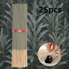 25/55/125 支白色薰衣草香薰棒，8.66 英寸长，清新空气，适合瑜伽和冥想，净化心灵，消除负能量