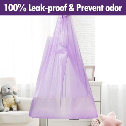 [Nappy Bags] 200pcs Scented Diaper Disposal Bags Diaper Waste Bags Thickened Vest-Style Portable Trash Bags Diaper Disposal